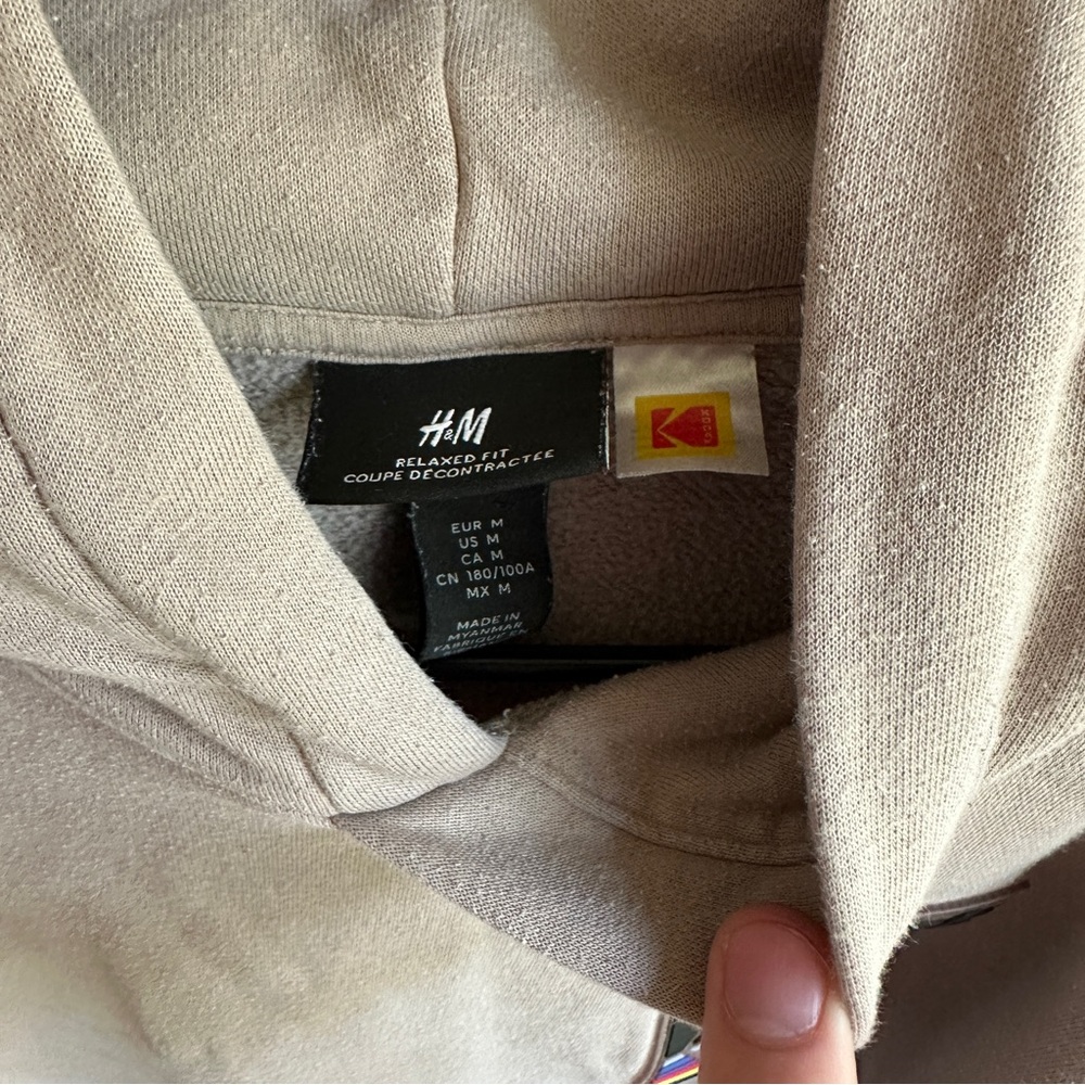 H&M x Kodak Kodacolor Hoodie – Beige – Men’s Medium - Picture 3 of 5